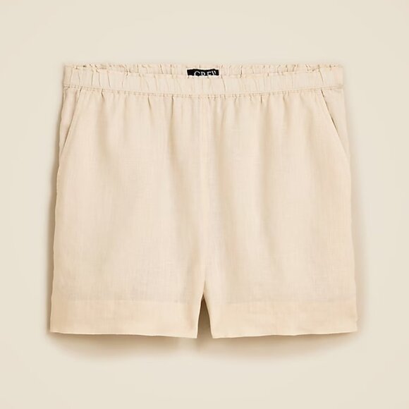 J Crew Women's 3" Stratus short in linen Small Warm Pearl Color - Picture 2 of 8